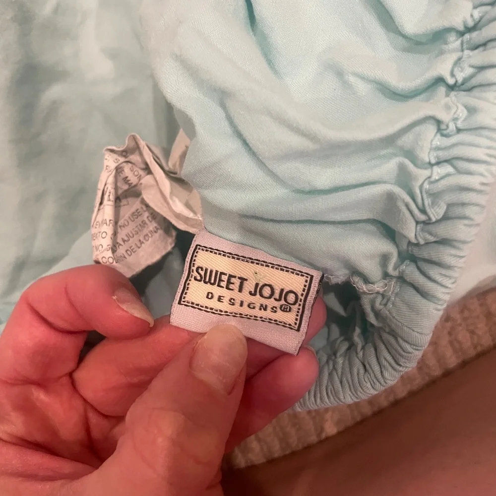 Set of Four Baby Bassinet Sheets with Whale and Striped Patterns. 2 Waterproof.